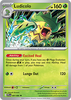 Uncommon Pokémon card Ludicolo 7/94 from Phantasmal Flames expansion