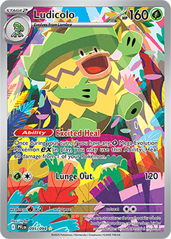 Illustration rare Pokémon card Ludicolo 95/94 from Phantasmal Flames expansion