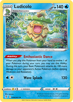 Ludicolo 34/203 Pokémon card from Evolving Skies for sale at best price