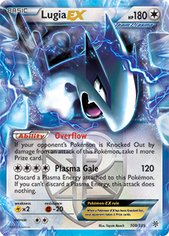 Pokémon EX Pokémon card Lugia EX 108/135 from Plasma Storm expansion