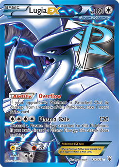 Full Art Trainer Pokémon card Lugia EX 134/135 from Plasma Storm expansion