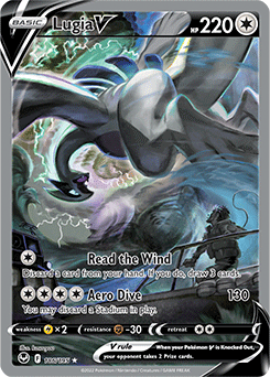 Full Art V Pokémon card Lugia V 186/195 from Silver Tempest expansion