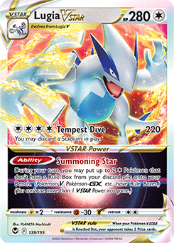 Ultra rare VSTAR Pokémon card Lugia VSTAR 139/195 from Silver Tempest expansion
