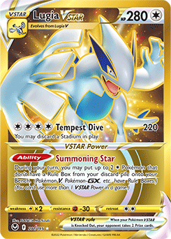 Gold Pokemon Pokémon card Lugia VSTAR 211/195 from Silver Tempest expansion