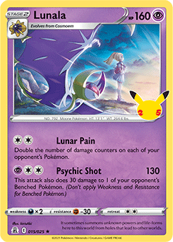 Lunala 15/25 Pokémon card from Celebrations for sale at best price