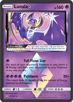 Lunala 62/156 Pokémon card from Untra Prism for sale at best price