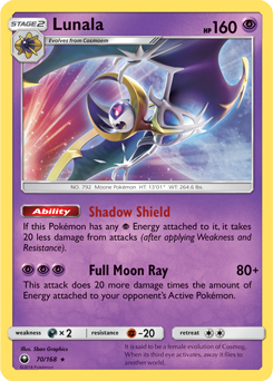 Lunala 70/168 Pokémon card from Celestial Storm for sale at best price