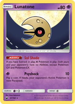 Lunatone 61/168 Pokémon card from Celestial Storm for sale at best price