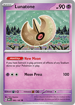 Lunatone 92/197 Pokémon card from Obsidian Flames for sale at best price