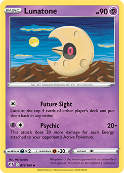 Lunatone 72/189 Pokémon card from Darkness Ablaze for sale at best price