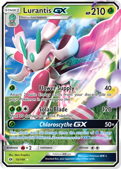 Pokémon GX Pokémon card Lurantis GX 15/149 from Sun & Moon expansion