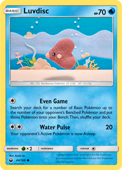 Common Pokémon card Luvdisc 44/168 from Celestial Storm expansion
