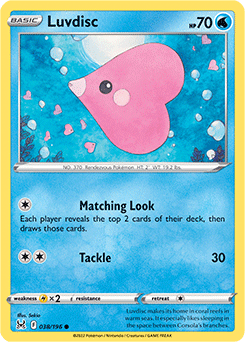 Common Pokémon card Luvdisc 038/196 from Lost Origin expansion