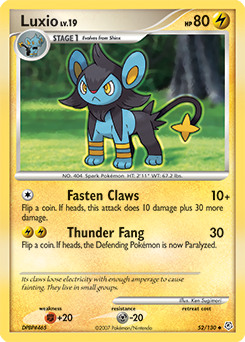 Luxio 52/130 Pokémon card from Diamond & Pearl for sale at best price