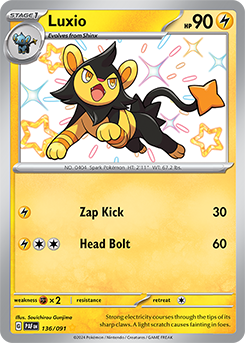Luxio 136/91 Pokémon card from Paldean fates for sale at best price