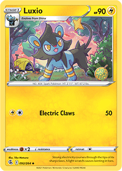 Luxio 92/264 Pokémon card from Fusion Strike for sale at best price