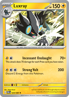 Rare Pokémon card Luxray 28/88 from Perfect Order expansion