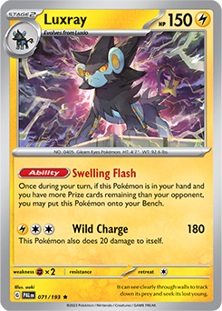 Rare Pokémon card Luxray 071/193 from Paldea Evolved expansion