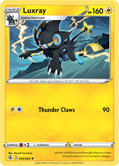 Rare Pokémon card Luxray 93/264 from Fusion Strike expansion