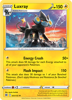 Rare Pokémon card Luxray 051/172 from Brilliant Stars expansion