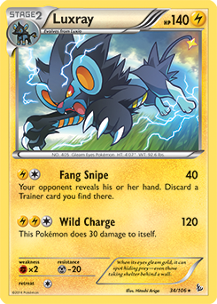 Luxray 34/106 Pokémon card from Flashfire for sale at best price