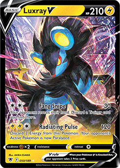Ultra rare V Pokémon card Luxray V 050/189 from Astral Radiance expansion