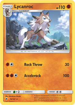 Lycanroc 76/147 Pokémon card from Burning Shadows for sale at best price