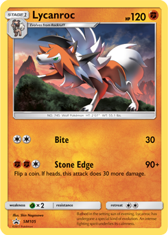 Lycanroc SM105 Pokémon card from Sun and Moon Promos for sale at best price