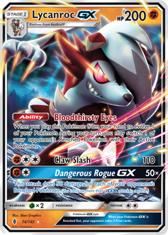Lycanroc GX 74/145 Pokémon card from Guardians Rising for sale at best price