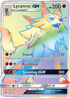 Lycanroc GX 155/147 Pokémon card from Burning Shadows for sale at best price