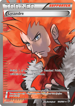 Full Art Trainer Pokémon card Lysandre 104/106 from Flashfire expansion