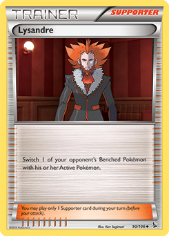 Uncommon Pokémon card Lysandre 90/106 from Flashfire expansion