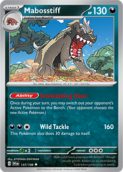 Uncommon Pokémon card Mabosstiff 137/198 from Scarlet & Violet expansion