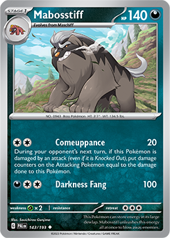 Mabosstiff 143/193 Pokémon card from Paldea Evolved for sale at best price