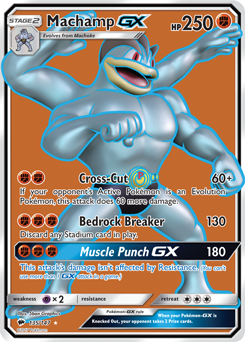 Full Art Pokémon Pokémon card Machamp GX 135/147 from Burning Shadows expansion