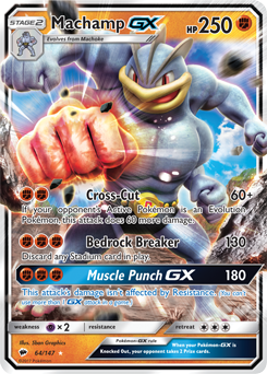 Machamp GX 64/147 Pokémon card from Burning Shadows for sale at best price