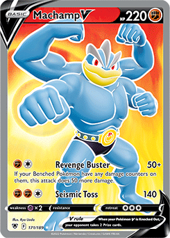Full Art V Pokémon card Machamp V 171/189 from Astral Radiance expansion
