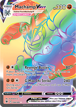 Rainbow VSTAR Pokémon card Machamp VMAX 194/189 from Astral Radiance expansion