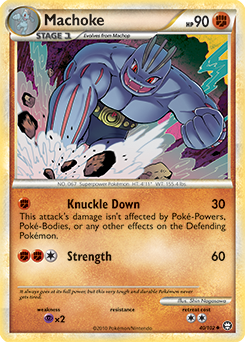 Uncommon Pokémon card Machoke 40/102 from Triumphant expansion