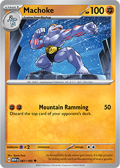 Uncommon Pokémon card Machoke 67/165 from 151 expansion