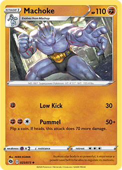 Uncommon Pokémon card Machoke 025/073 from Champion s Path expansion