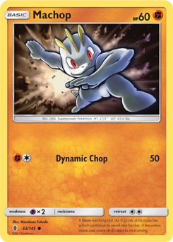 Machop 63/145 Pokémon card from Guardians Rising for sale at best price