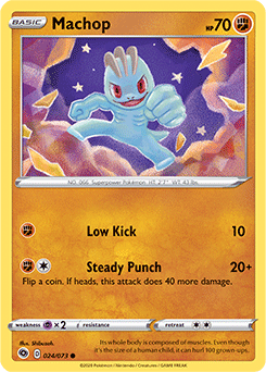 Common Pokémon card Machop 024/073 from Champion s Path expansion