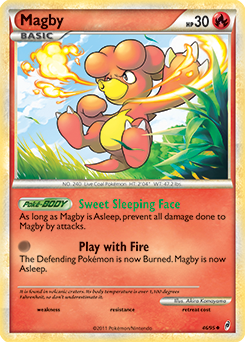 Uncommon Pokémon card Magby 46/95 from Call of Legends expansion