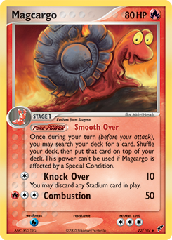 Carte Pokémon Rare Volcaropod 20/107 de la série Ex Deoxys