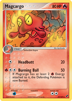 Carte Pokémon Peu commune Volcaropod 37/107 de la série Ex Deoxys