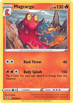 Uncommon Pokémon card Magcargo 35/264 from Fusion Strike expansion
