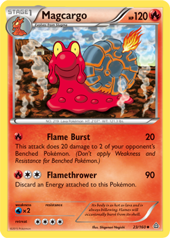 Uncommon Pokémon card Magcargo 23/160 from Primal Clash expansion