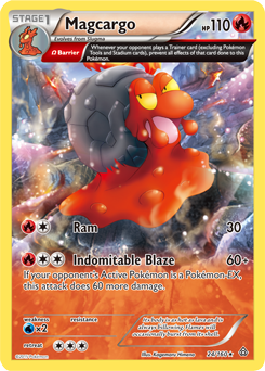 Rare Pokémon card Magcargo 24/160 from Primal Clash expansion