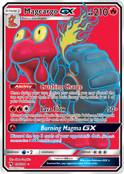 Full Art Pokémon Pokémon card Magcargo GX 198/214 from Lost Thunder expansion